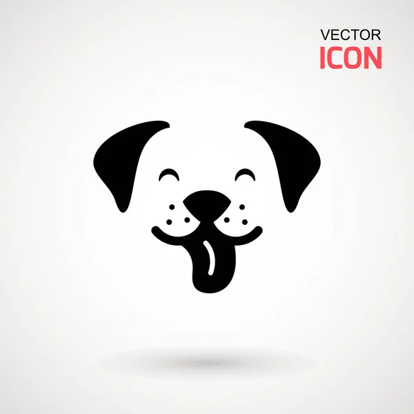 Hundekopf Ikone Flachen Stil Zeichentrick Hundegesicht Vektor Illustration Isoliert Auf — Stockvektor