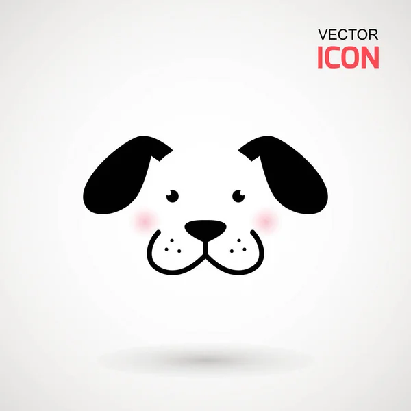 Dog Head Icon Flat Style Cartoon Dog Face Vector Illustration — Stock Vector