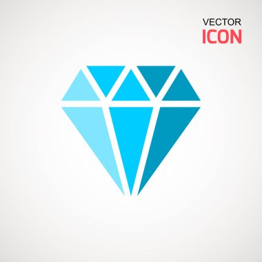 Elmas simge vektör. Elmas işareti simgesi. Takı sembolü. Değerli taş. Grafik öğesi. Basit düz sembolü. Beyaz arka plan üzerinde mükemmel siyah piktogram illüstrasyon.