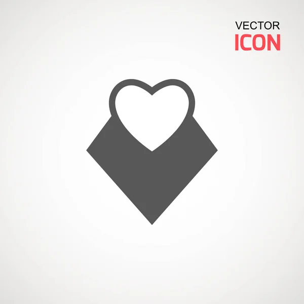Diamond Icon Vector Diamant Och Hjärtat Logga Ikonen Smycken Symbol — Stock vektor