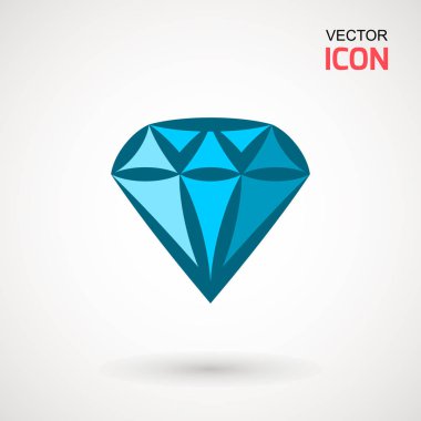 Elmas simge vektör. Elmas işareti simgesi. Takı sembolü. Değerli taş. Grafik öğesi. Siluet basit. Logo kavramı. Logo tasarım şablonu. Basit düz sembolü. Beyaz arka plan üzerinde