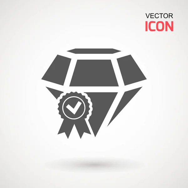 Vector Icono Diamante Certificado Icono Signo Diamante Símbolo Joyería Piedra — Vector de stock
