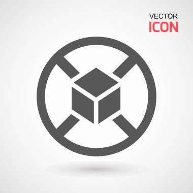 Şekersiz vektör simgesi yok. Şeker eklenmemiş ürün paketi tasarımı için daire simgesindeki vektör şeker küpleri