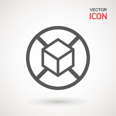 Şekersiz vektör simgesi yok. Şeker eklenmemiş ürün paketi tasarımı için daire simgesindeki vektör şeker küpleri