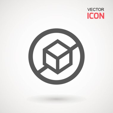 Şekersiz vektör simgesi yok. Şeker eklenmemiş ürün paketi tasarımı için daire simgesindeki vektör şeker küpleri