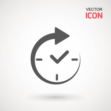 Çalar saat simge vektör, düz tasarım stili. Basit İzle simgesi. Uyan, kavram, beyaz arka plan üzerinde izole zaman işareti ayağa kalk