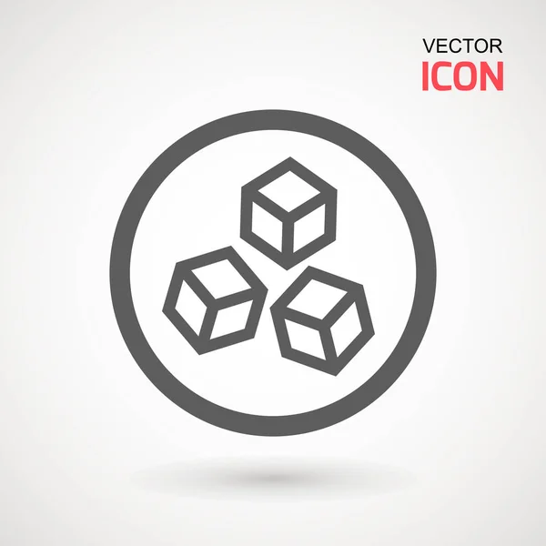 Sugar Icono Vector Libre Vector Cubos Azúcar Icono Del Círculo — Vector de stock