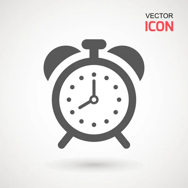 Vector de icono de reloj despertador, estilo de diseño plano. Icono de reloj simple. Despierta, levántate concepto, signo de tiempo aislado sobre fondo blanco . — Vector de stock