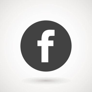 F harfi simgesi. Logo sembol. Sosyal medya piktogram, düz vektör izole üzerinde beyaz arka plan oturum açın. Grafik ve web tasarımı için basit vektör çizim.
