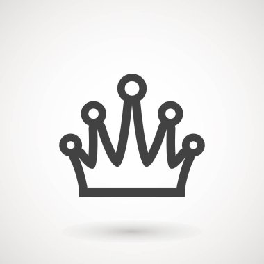 Crown Simgesi, gri arka planda izole edilmiş, modaya uygun, düz stil. Web sitesi tasarımı için taç sembolü, logo, uygulama, UI. Vektör illüstrasyonu, EPS10.