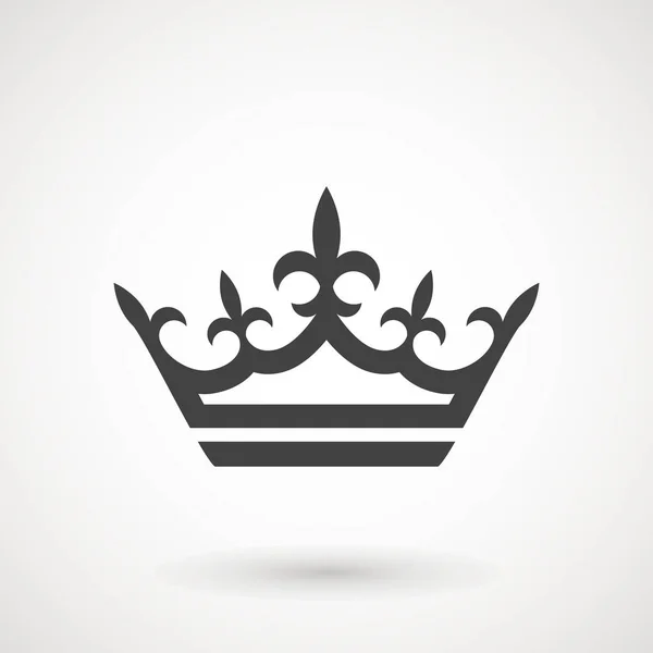 Ícone Crown Estilo Moderno Plano Isolado Fundo Branco Símbolo Coroa — Vetor de Stock