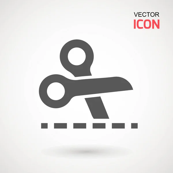 Tijeras Con Icono Líneas Corte Corte Tijeras Icono Ilustración Vectorial — Vector de stock