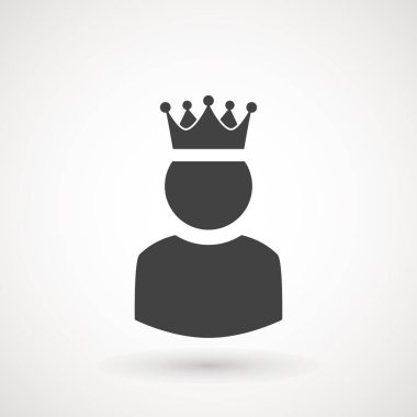 Kral Kullanıcı simgesi Logo tasarım öğesi. Admin simgesi. Yönetici. Taç kral imzala. Yöneticisi sembolü. Güç Kullanıcı simgesi. CEO.