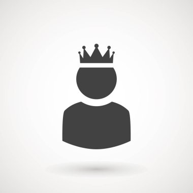 Kral Kullanıcı simgesi Logo tasarım öğesi. Admin simgesi. Yönetici. Taç kral imzala. Yöneticisi sembolü. Güç Kullanıcı simgesi. CEO.