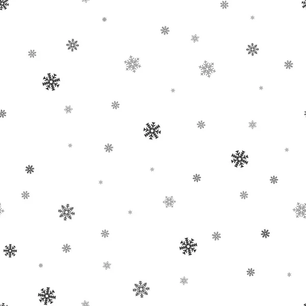 Snowflake Padrão Sem Costura Neve Fundo Branco Papel Parede Abstrato —  Vetores de Stock