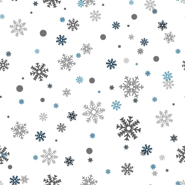 スノーフレークのシームレスなパターン 白い背景の上に雪します 抽象的な壁紙 装飾をラップします メリー クリスマス 新年あけましておめでとうございますお祝いベクトル図をシンボルします — ストックベクタ