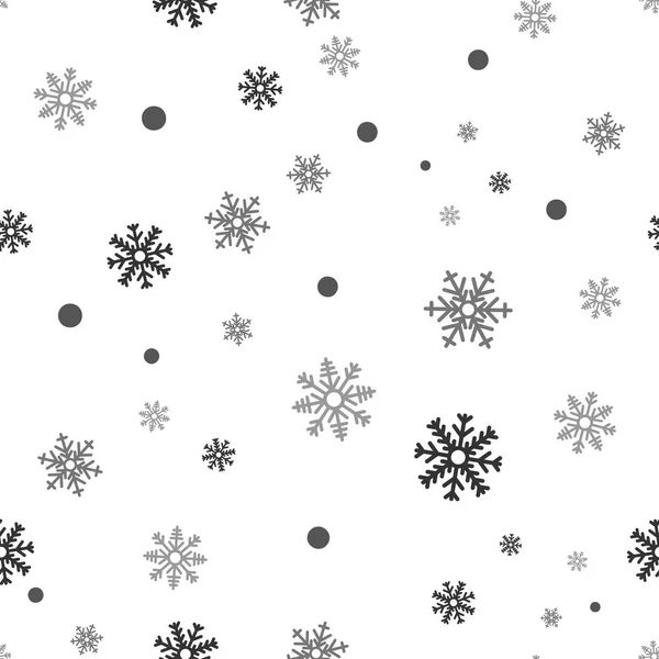Modèle Sans Couture Flocon Neige Neige Sur Fond Blanc Papier — Image vectorielle