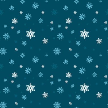 Kar tanesi seamless modeli. Beyaz arka plan üzerinde kar. Soyut duvar kağıdı, dekorasyon sarma. Sembol kış, neşeli Noel tatili, mutlu yeni yıl kutlama vektör çizim