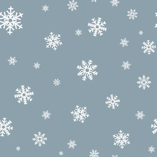 Modèle Sans Couture Flocon Neige Neige Sur Fond Blanc Papier — Image vectorielle