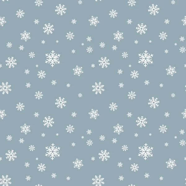 Безшовні Сніжинки Шаблон Сніг Білому Тлі Абстрактних Шпалерах Упаковка Прикраси — стоковий вектор