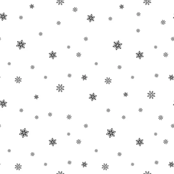 Snowflake Padrão Sem Costura Neve Fundo Branco Papel Parede Abstrato —  Vetores de Stock