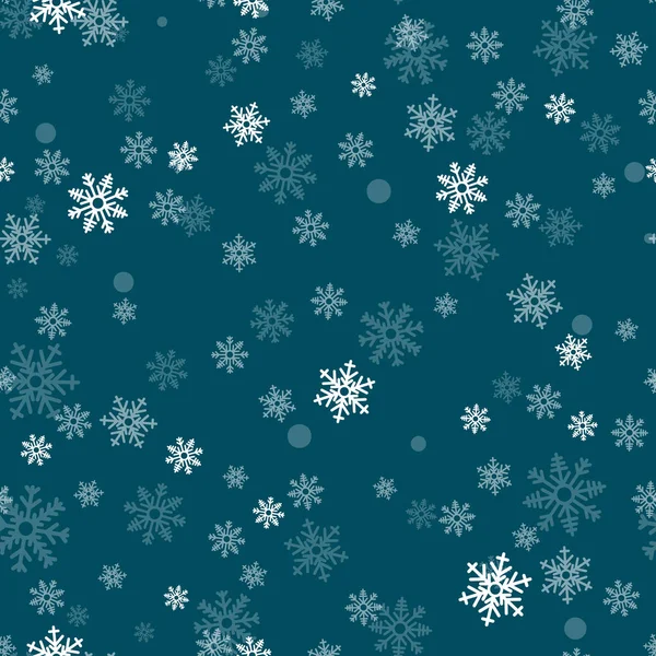 雪花无缝图案 白雪在白色背景 抽象墙纸 包装装饰 象征冬天 圣诞快乐 新年庆祝矢量插画 — 图库矢量图片
