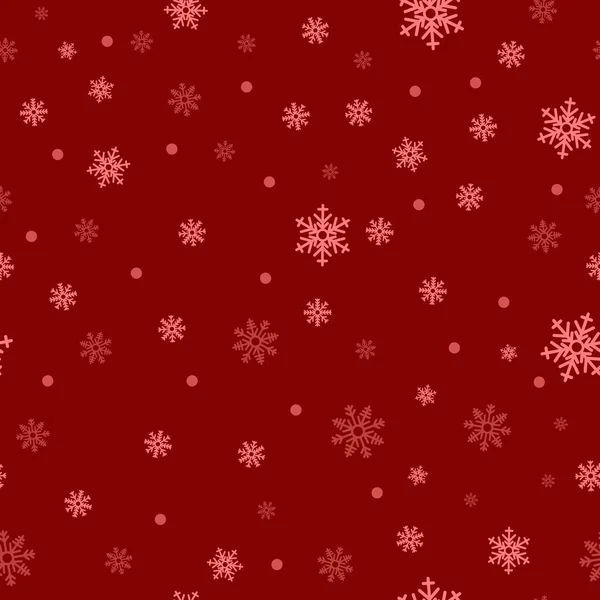 雪花无缝图案 白雪在白色背景 抽象墙纸 包装装饰 象征冬天 圣诞快乐 新年庆祝矢量插画 — 图库矢量图片