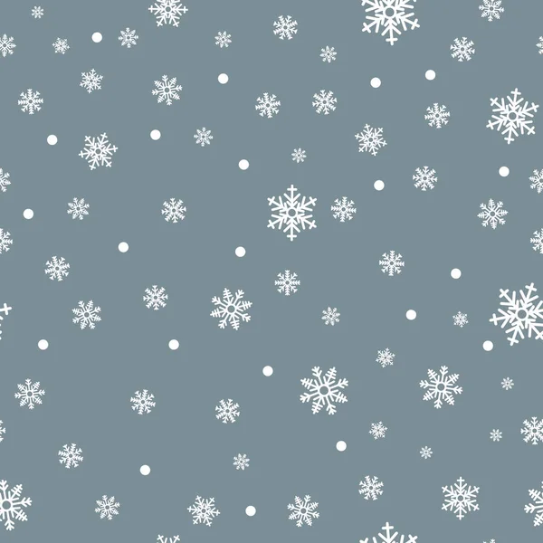 Snowflake Padrão Sem Costura Neve Fundo Branco Papel Parede Abstrato —  Vetores de Stock