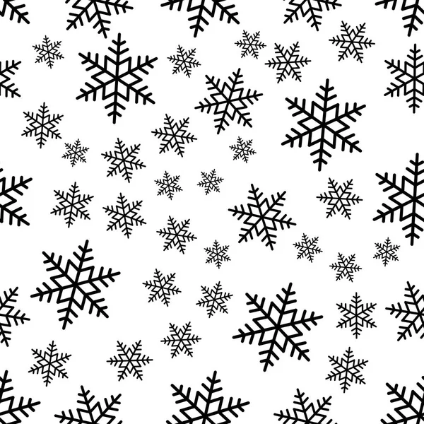 Snowflake Seamless Pattern Snow White Background Abstract Wallpaper Wrapping Decoration — Stock Vector