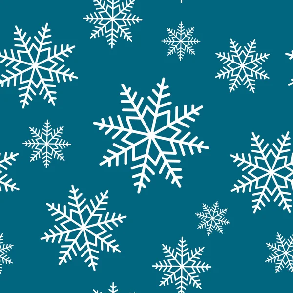 Snowflake Seamless Pattern Snow Blue Background Abstract Wallpaper Wrapping Decoration — Stock Vector