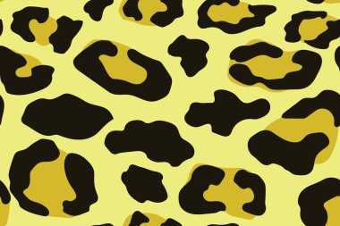 Sarı leopar seamless modeli. Hayvan yazdırma. Vektör arka plan.