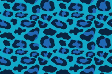 Mavi leopar seamless modeli. Hayvan yazdırma. Vektör arka plan