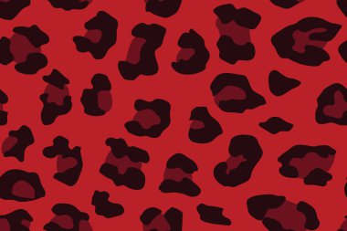 Kırmızı Leopar seamless modeli. Hayvan yazdırma. Vektör arka plan