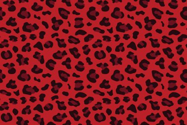 Kırmızı Leopar seamless modeli. Hayvan yazdırma. Vektör arka plan