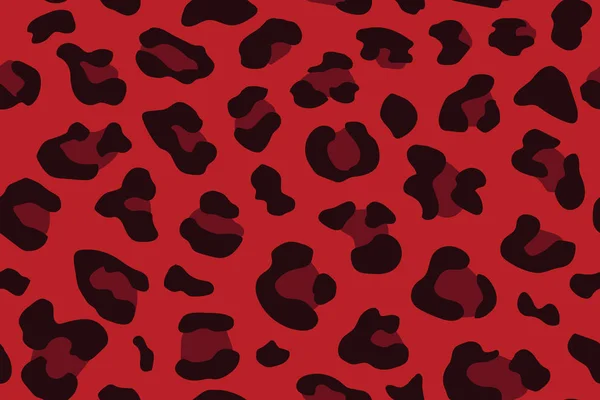 赤いヒョウ シームレス パターン アニマル プリント ベクトルの背景 — ストックベクタ