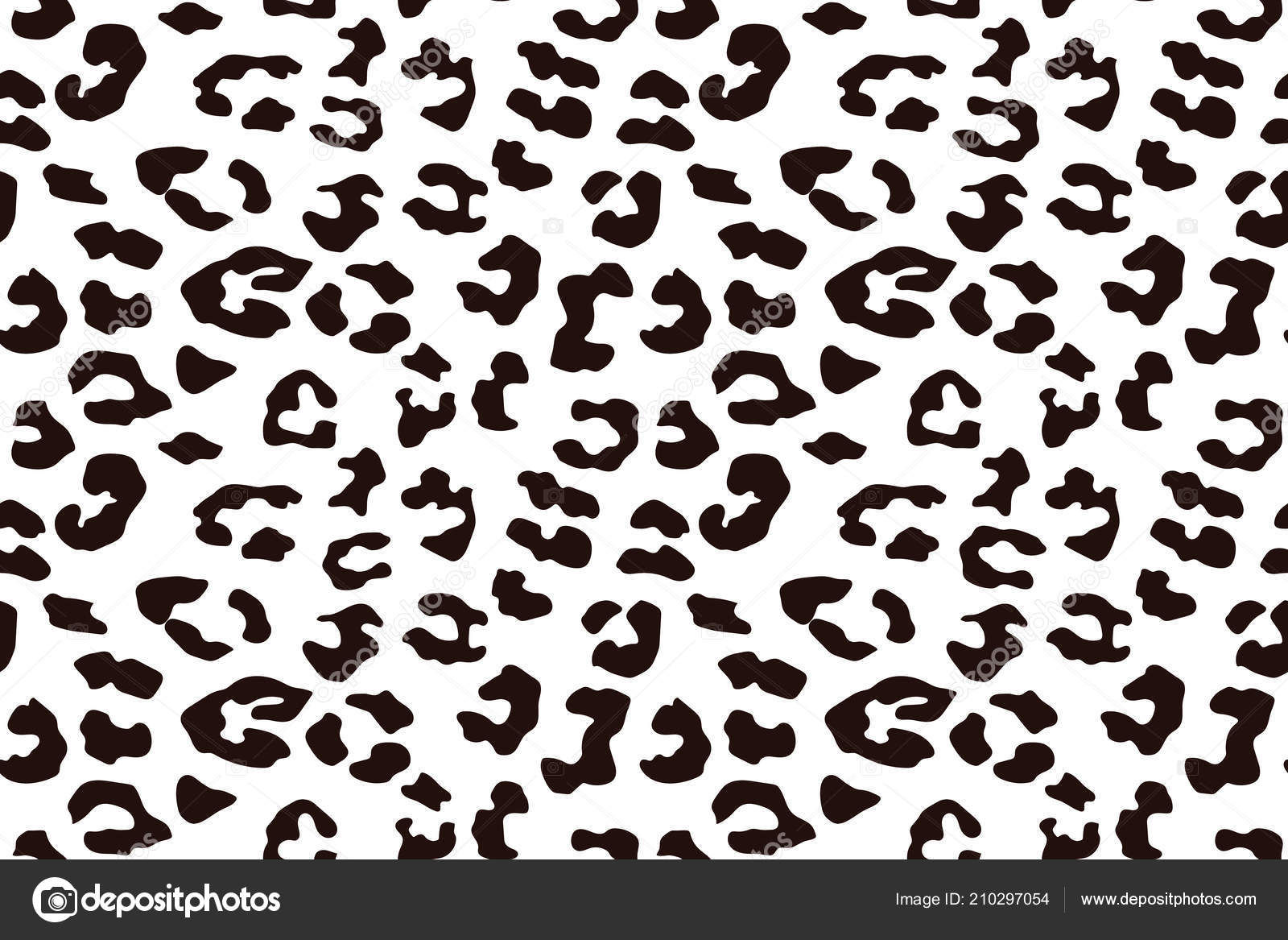 Leopard print. Black and white seamless pattern. Vector illustration  background Stock Vector