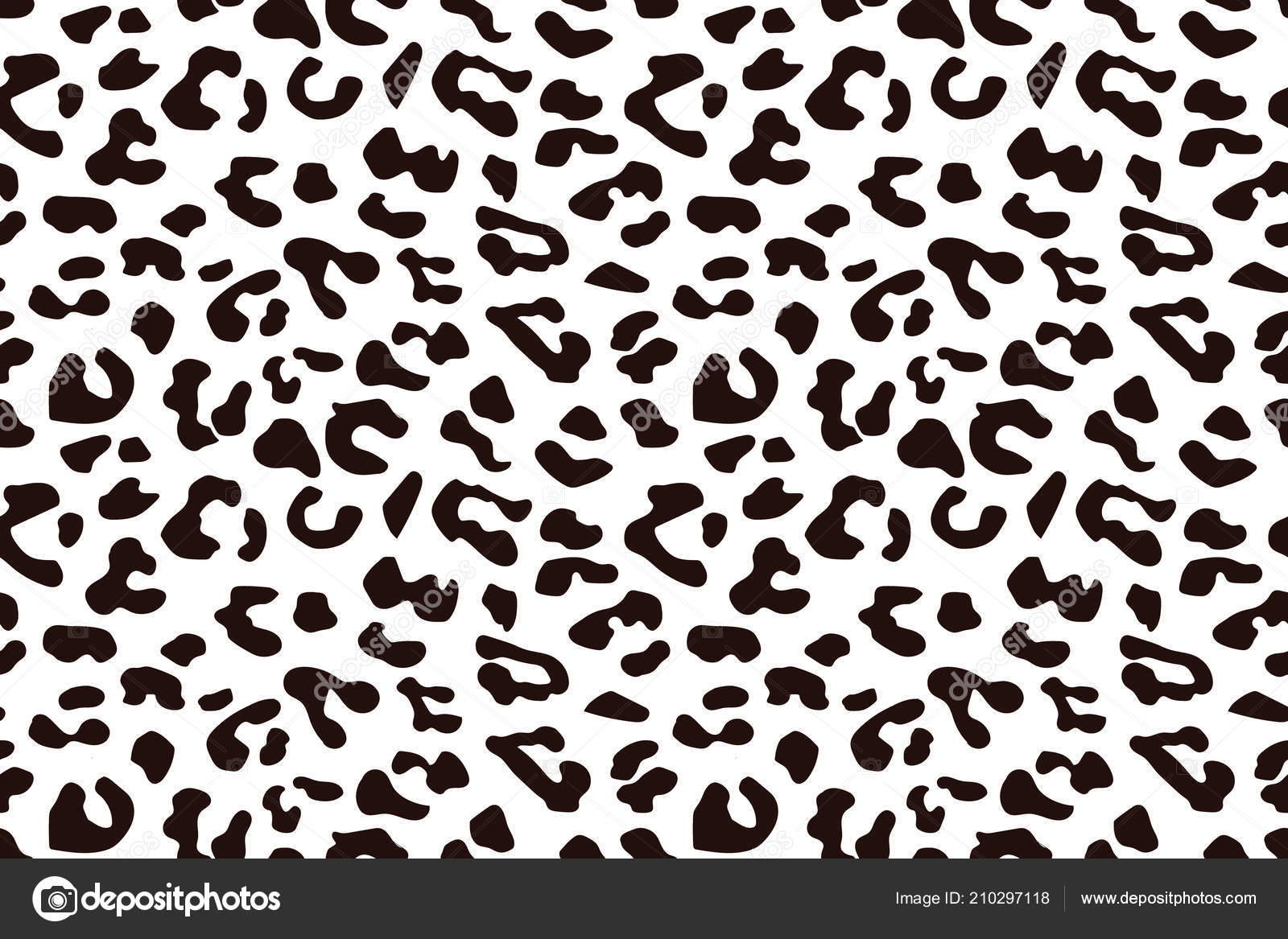 Leopard print. Black and white seamless pattern. Vector illustration  background Stock Vector