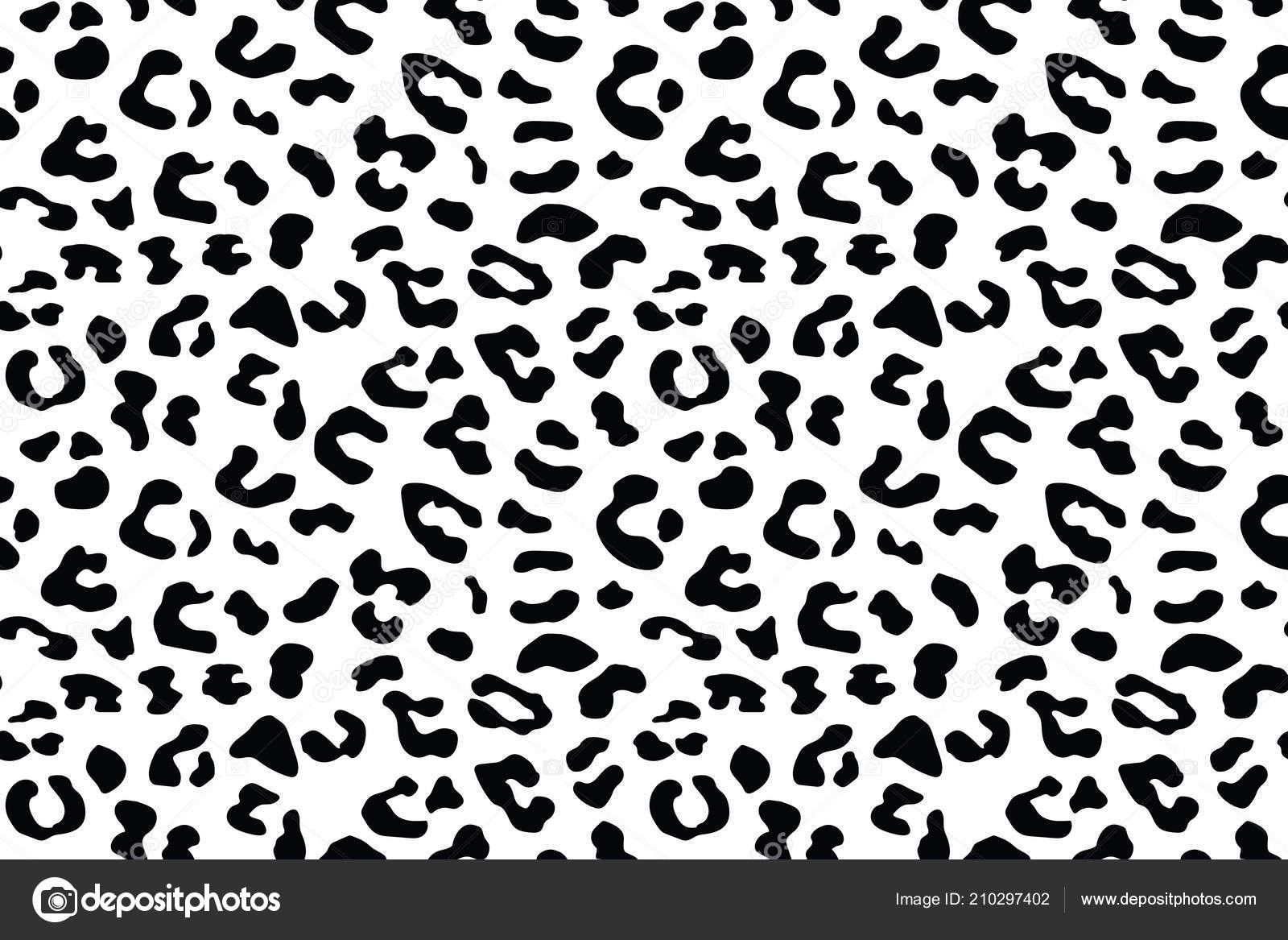 Leopard print black and white seamless pattern Vector Image