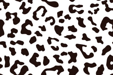 Leopar seamless modeli. Beyaz ve siyah sorunsuz. Hayvan yazdırma. Vektör arka plan