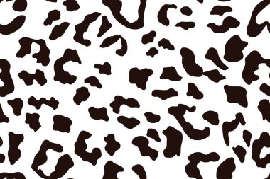 Leopar seamless modeli. Beyaz ve siyah sorunsuz. Hayvan yazdırma. Vektör arka plan