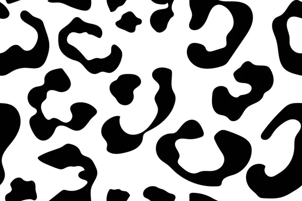 Leopard naadloos patroon. Witte en zwarte naadloze. Animal print. Vector achtergrond — Stockvector