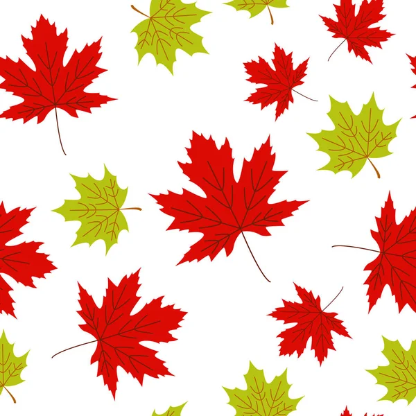 Otoño Hojas Vector Patrón Sin Costura Sobre Fondo Blanco — Archivo Imágenes Vectoriales