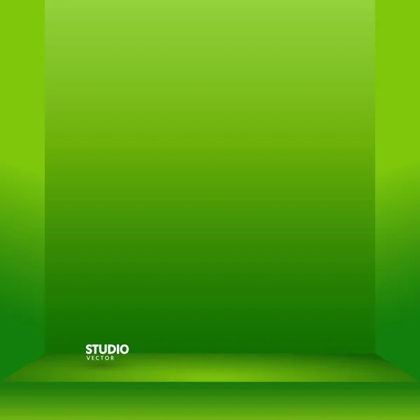 Порожній Яскраво Зелений Колір Студійного Столу Фон Кімнати Дисплей Продукту — стоковий вектор
