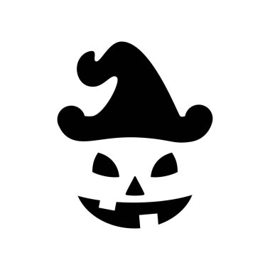 Cadılar Bayramı Balkabağı yüzler simgeler kümesi. Beyaz arka plan üzerinde izole korkunç yüzler. Cadılar Bayramı tebrik kartı afiş, broşür veya el ilanı için şablon. Vektör çizim