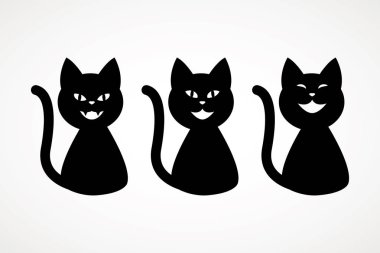 kedi emojis ayarla, şirin kedi ifade çeşitli duygular vektör çizim üzerinde beyaz bir arka plan ile.
