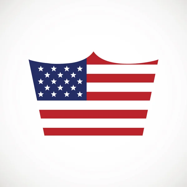 Icono de vector de bandera americana. La bandera de los Estados Unidos de América — Archivo Imágenes Vectoriales
