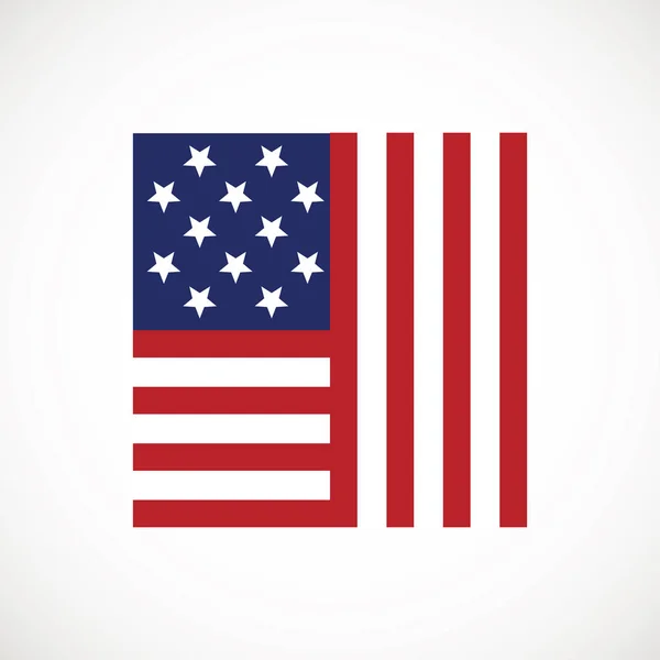 Icono de vector de bandera americana. La bandera de los Estados Unidos de América — Archivo Imágenes Vectoriales