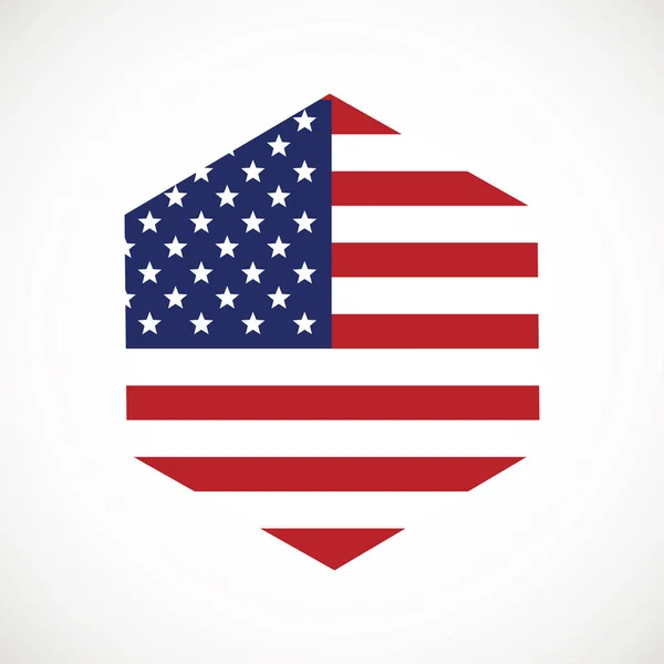 Icono Vector Bandera Americana Bandera Los Estados Unidos América — Archivo Imágenes Vectoriales