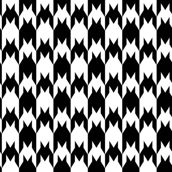 Dent Poule Motif Sans Couture Noir Blanc Vecteur — Image vectorielle