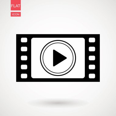 Video simgesi. Film şeridi vektör, düz tasarım en iyi vektör simgesi